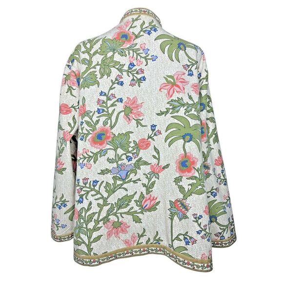 Tudor‎ Court by Haband Women's 100% Cotton Floral Jacket, Size XL - Picture 3 of 16